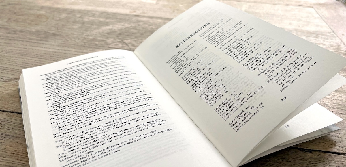 Example of a book index